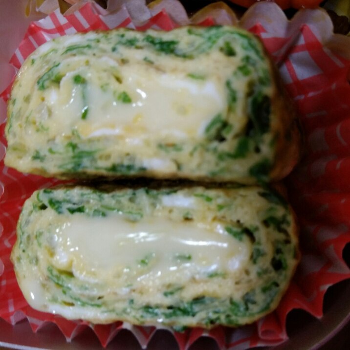 水菜のチーズ卵焼き